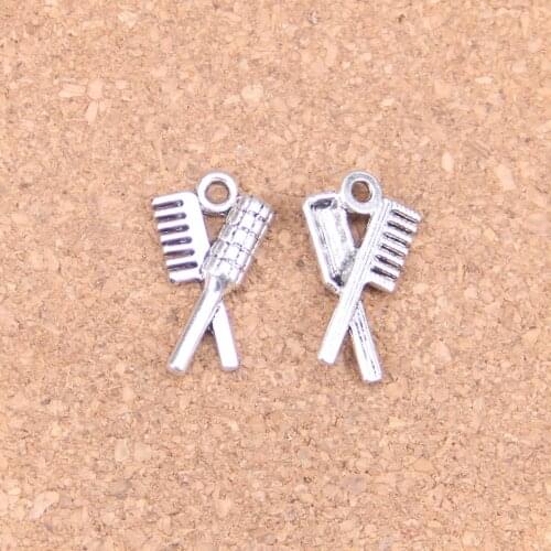 24pcs Charms comb brush 20x12mm Antique Pendants,Vintage Tibetan Silver Jewelry,DIY for bracelet necklace