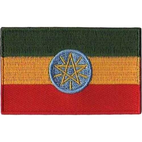 2.5" Ethiopie Embroidered Badges merrow&flat broder iron on backing free shipping by Post