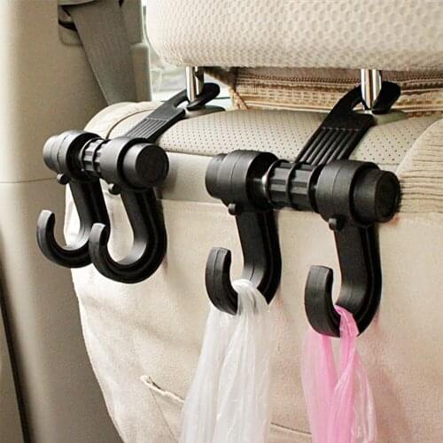 2PCS Car Seat Back Storage Hook Black Universal Car Truck SUV Seat Back Hanger Organizer Hook Headrest Holder