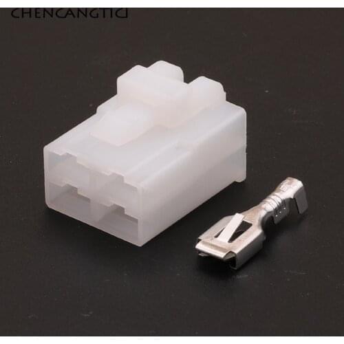 5 Sets 4 Pin Way AMP Car Electrical Wire Auto Connector Socket 6.3 MM Female Plug For VW BMW Audi Toyota NISSAN DJ7042B-6.3-21