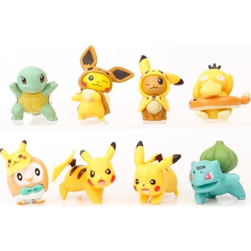 POKEMON figures 8pc new dolls pikachued action figure toys for carta Original pokemones collectible doll Cartoon Christmas Gifts
