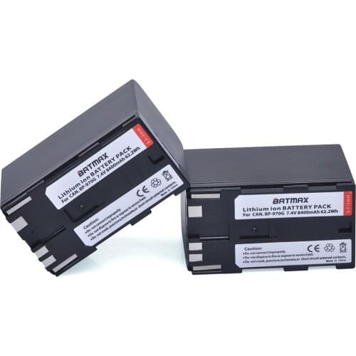 Batmax 2pc Bateria 8400mAh BP-970G BP 970G BP-975 Batteries for Canon EOS C100, EOS C100 Mark II, EOS C300, EOS C300 PL