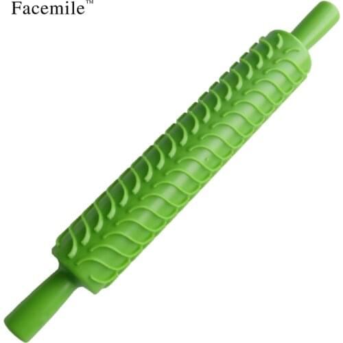 DIY Non-stick flower pattern Plastic Rolling Pin Fondant Roller Kitchen Sugar Craft Cake Dough Decorating Tool 54054