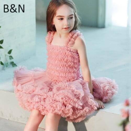 Buenos Ninos New Girls Fluffy Dance Tutu Dress Ball Gown Princess Party Ballet Pettiskirts Kids Dresses For Girl 1-10T