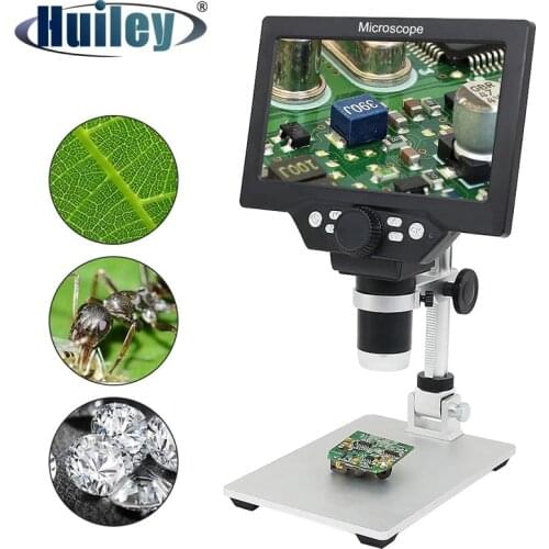 1200X Microscope Digital Portable 7" LCD Video Microscope 12MP for Soldering Electronic PCB Inspection Continuous Zoom