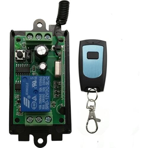 DC 9V 12V 24V 1 CH 1CH Remote Control Light Switch Relay Output Radio Receiver Module and Waterproof Transmitte Garage Doors