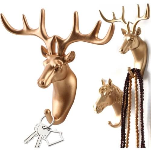 Animal Decorative Hook Wall Strong Seamless Sticking Hooks Home Organizer Key Clothes Bag Hanger American Hanging Hook Holder