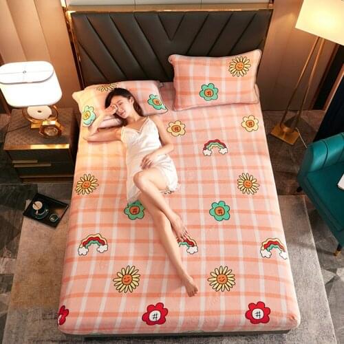 Flannel Bed Sheets Winter Warm Plush Fitted Sheet Thicken Soft Elastic Bed Linen Mattress Cover Queen King Size Bedspread