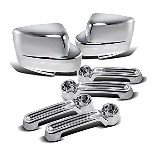 Chrome Door Handle Cover and Mirror Cover Set For 08-12 Jeep Liberty / 2007-2012 Dodge Nitro