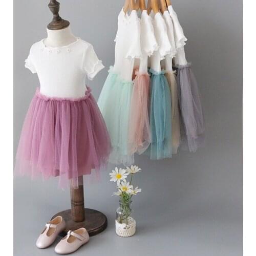 Girl dresses summer 2017 new style baby girl candy colored flowers cotton stitching gauze dress