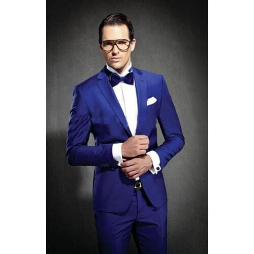 Best Selling-Custom Made To Measure Brand Navy Blue Men Wedding Suits For Men,Bespoke Tailor Groom Suit Slim Fit Tuxedos For Men