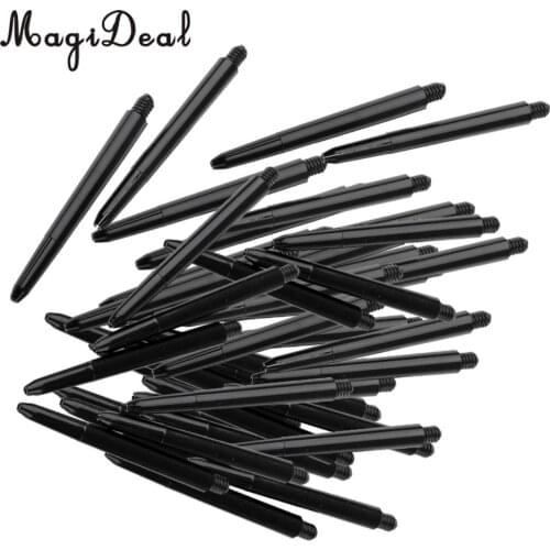MagiDeal 60 Pcs 52mm Thread Plastic Re-Grooved Dart Stems Shafts Black