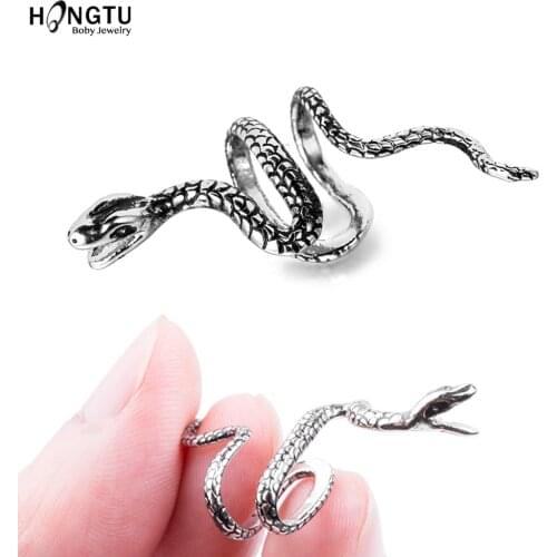 HONGTU 1PC Copper Snake Shaped Ear Clip Cuff Wrap Earrings No Piercing-Clip Vintage Earrings Party Gifts Fake Piercing Jewelry