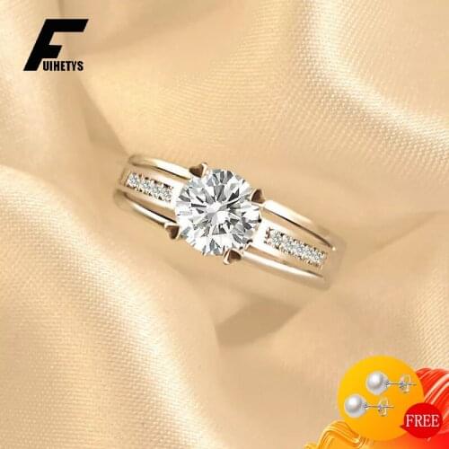 Fashion 925 Silver Jewelry Rings Inlaid Zircon Gemstones Open Finger Women Ring for Wedding Engagement Party Gift Accessories