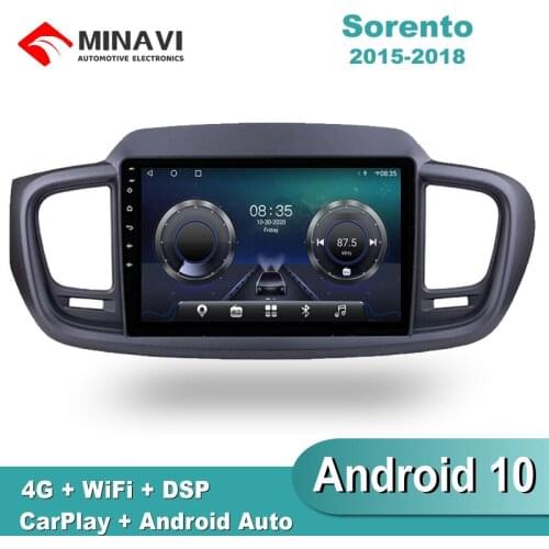 10'' IPS Android 9.0 Car Radio Multimedia KIA Sorento 2015 GPS Navigation Navi Player Auto Stereo 2din WIFI
