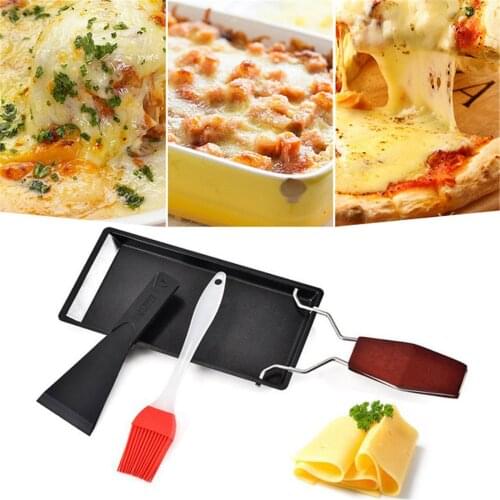 Grill Cheese Raclette Set Non-stick Griller Mini BBQ Cheese Board Baked Cheese Oven Iron Swiss Portable Cheese Melter Pan Tray