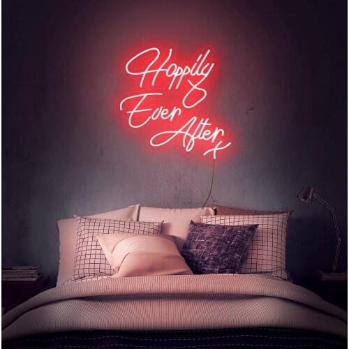 Letter Happy Ever After Personalized Logo Customized Letter LED Custom Neon Signs Light for Birthday Decoration