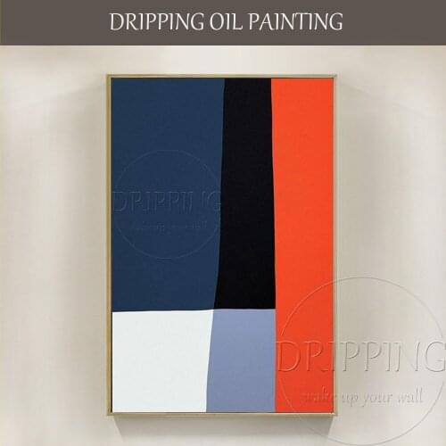New Painting Painter Pure Hand-painted Geometric Wall Painting on Canvas Minimalism Scandinavian Decor Geometric Oil Painting