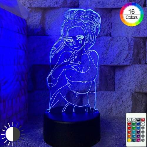 3D Newest Anime 3D Led Lamp My Hero Academia Night Lights Childrens Lights 16 Color Conversion Holiday Gift Bedroom Decor
