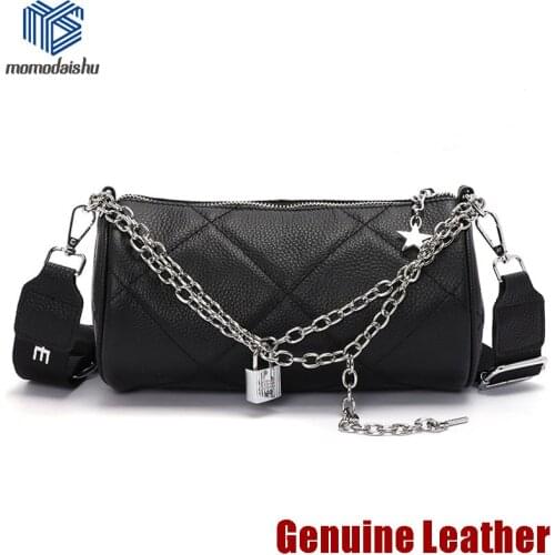 2021 New Fashion Womens 100% Genuine Leather Handbags Luxury Leather Designers Ladies Small Shoulder Bags Messenger Bag Chain
