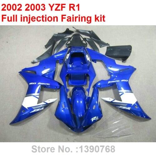 Bodywork kit for Yamaha injection mold fairings YZF R1 02 03 sky blue black motorcycle fairings kit YZFR1 2002 2003 BC10