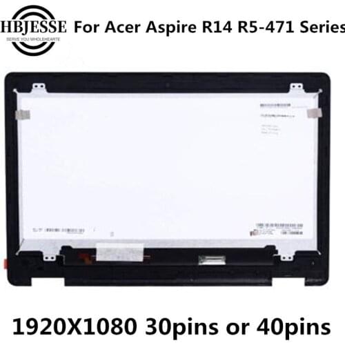 Original For Acer Aspire R14 R5-471 R5-471T LCD Assembly Laptop Screen with Touch Digitizer screen Touch Panel 1920X1080