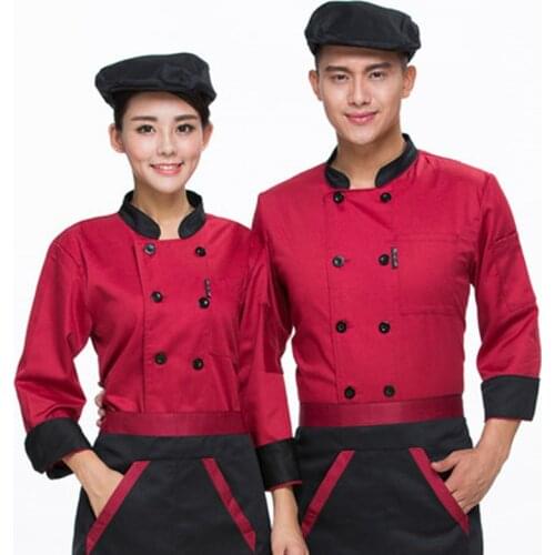Autumn Winter Food Service Clothes Kitchen Chef Jackets Uniform Long Sleeve Hotel Cook Workwear Clothes Restaurant Chief Clothes