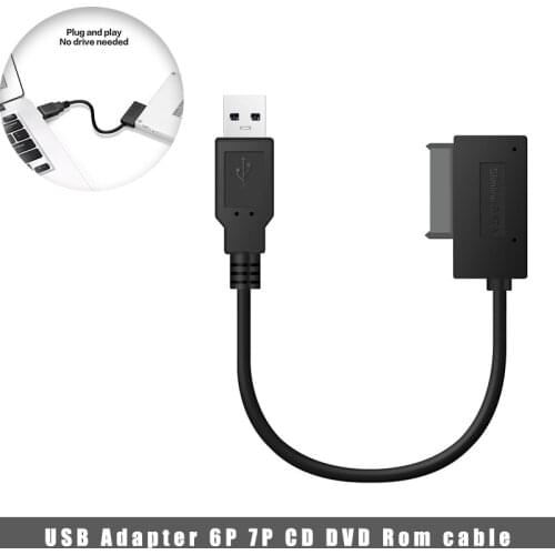 SATA To USB 2.0 Converter USB Adapter 6P 7P CD DVD Rom For PC Laptop Notebook Drive Line Transfer Box 13 Pin Adapter Connector