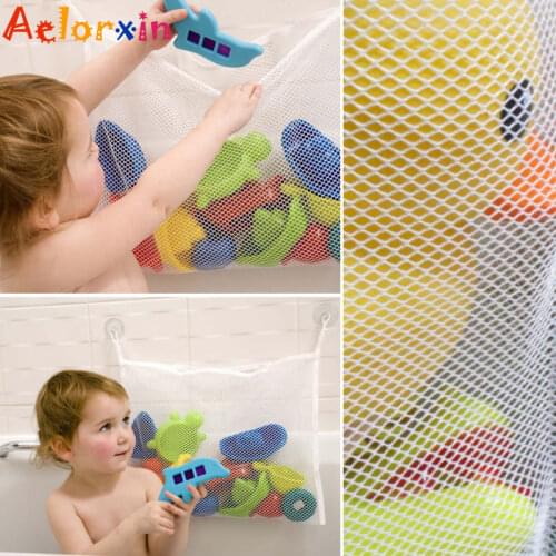 2020 Newborn Baby Bath Net Suction Storage Folding Hanging Mesh Net Bag Eco-Friendly Bathroom Shower Toy Organizer Bath Tub Toys