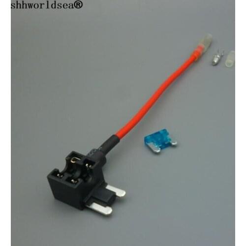 Shhworldsea 100Sets=100pcs fuse holder + 100pcs fuse (ACN)Auto Car Add a Circuit ATM TAP Low Profile Blade Mini Fuse Holder