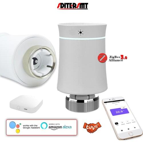 6 Months Temperature Memory Floor Heating Zigbee Thermostat Valve for WIFI Google Home Control Weekly Programming Child Lock