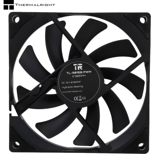 Thermalright 9CM Thin Computer Case Silent Fan 4PIN PWM ,High Air Flow,2700RPM ,92x92x15MM,White,Black,TL-9015W/B