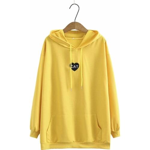 Plus size embroidery hooded women loose Sweatshirt jacket 2021new spring autumn casual ladies top coat female pullover oversize