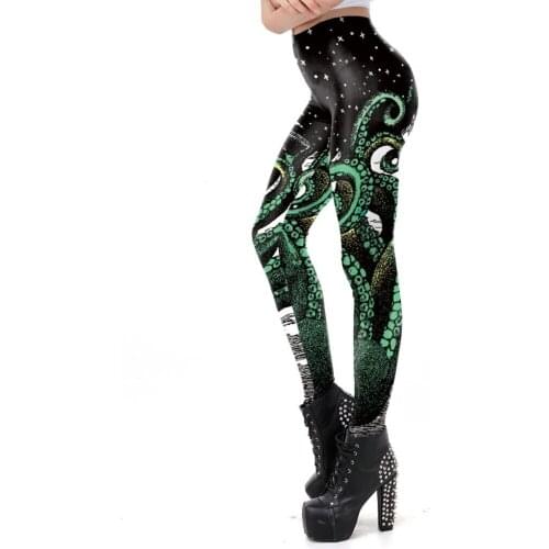 Octopus Printed Leggings for Women Girl Push Up Legins Workout Fitness Pants Aesthetic 3D Print Clothes Punk Sexy Clothing