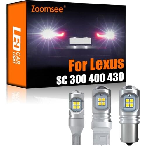 Zoomsee 2Pcs White Reverse LED For Lexus SC 300 400 430 SC300 SC400 SC430 1991-2010 Canbus Exterior Backup Rear Tail Bulb Light