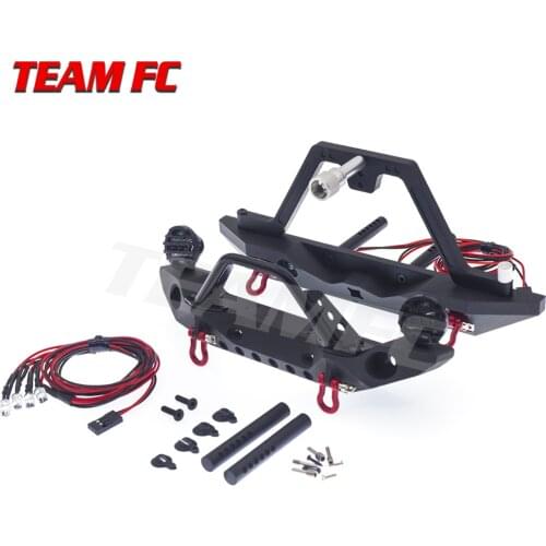 1pair Metal Front Rear Bumper with Led Lights for 1/10 RC Crawler Axial SCX10 90046 SCX10 III AXI03007 TRAXXAS TRX-4