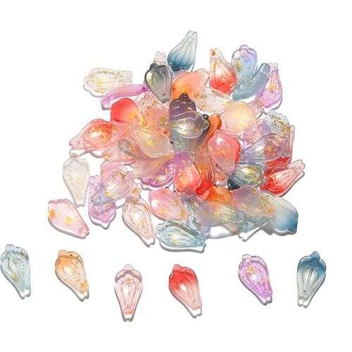 19x10mm 10Pcs Pink Gradient Color Czech Hibiscus Flower Petals Glass Lampwork Beads For DIY Jewelry Making Handmade DIY Accessor
