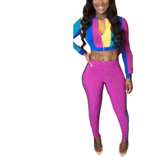 2 Pcs Women Color Block Outfits, Autumn and Winter Long Sleeve Round Neck Cardigan + Pencil Pants