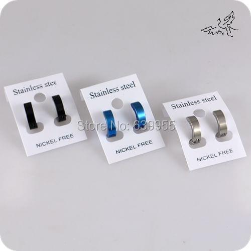 3 Pairs Mix Stainless Steel Stud Earrings Men Women Fashion Jewelry Wholesale