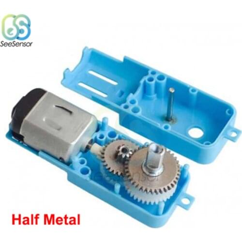 3V-6V 1:90 Single Shaft Metal Gear Motor All Metal/Half Metal Robot Intelligent Vehicle Speed Reducer TT Motor Output 110RPM