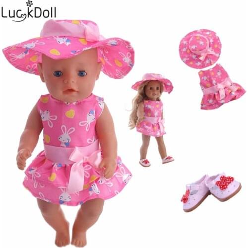 Pink Doll Clothes Fit 18 Inch American 43cm Baby Doll Clothes Accessories, The Best Christmas Gift For Children