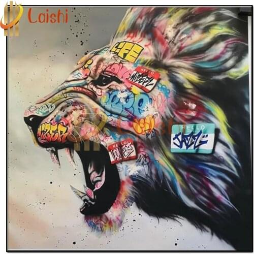 5d diy diamond painting Abstract doodle lion diamond painting cross stitch mosaic embroidery diamond round square stones decor