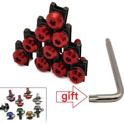 Aluminium Motorcycle 6mm Fairing Bolts Fastener Clips Screw Spring Nuts For Kawasaki z1000 sx gtr 1400 zx 6r 10r zx10 r zzr 600