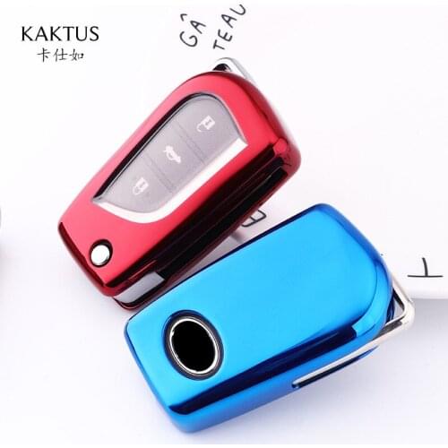 Car Key Bag Fit for Toyota Camry Corolla Car Key Case and Buckle Cover Tpu Soft Glue