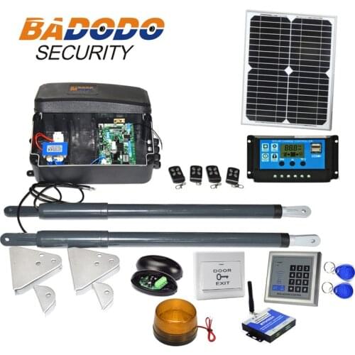 Solar system Driveway Electric 12VDC Linear Actuator 200kg Engine Motor System Automatic GSM Swing Gate Opener 2 keyfobs