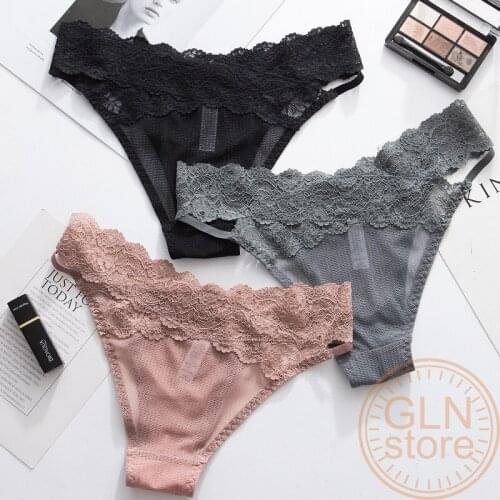 149 European and American transparent sexy lace temptation girl panties Low waist see-through sexy hollow panties women peach hi