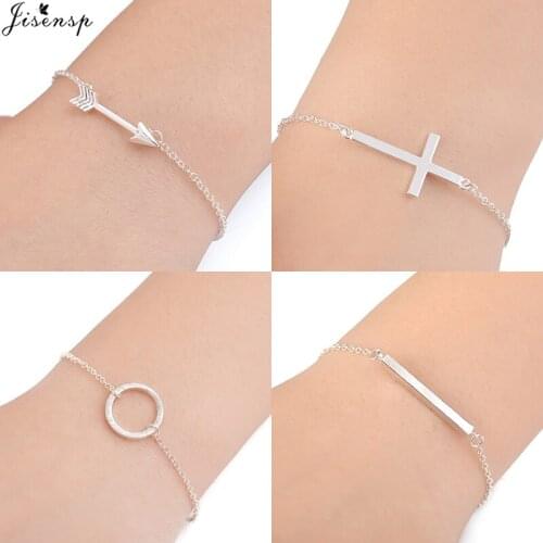 Jisensp Delicate Unique Arrow Charm Bracelet Romantic Statement Bracelet Fashion Jewelry for Women Birthday Gift bijoux