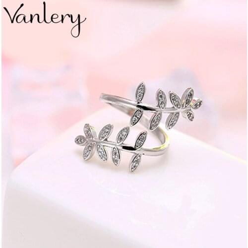 Creative Style Boho Crystal Leaf Rings For Women Men Adjustable Ring Fashion Charm Jewelry Wholesale 2021