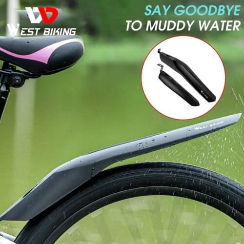 WEST BIKING 2pcs Bike Mudguard Set 22-24 Inch MTB Bicycle Front Rear Fender Cycling Wheel Wings Mud Guard Mountain Bike Fender