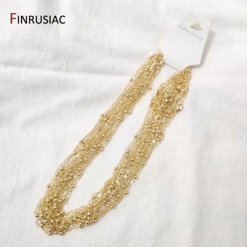 18K gold Plated metal chain for necklace making, 1.6mm thickness 50cm length, Lobster clasp chain for Jewelry Making wholesale